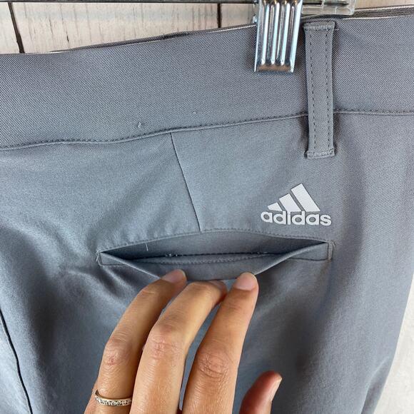 Adidas Gray Three Tapered Regular Fit Golf Pants UPF 50+ Twill Men's Size 32x32 - Picture 8 of 15